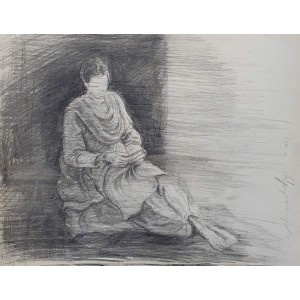 Arsalan Naqvi, 10 x 13 Inch, Pencil on Paper, Figurative Painting, AC-ARN-113